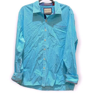 ROBERT GRAHAM Blue and White Check Button Down Shirt Size 2XL XXL